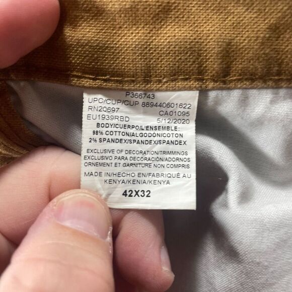 Vintage Dickies Pants Mens 42x32 Brown Canvas Workwear Cotton Casual Logo Work - Picture 8 of 9